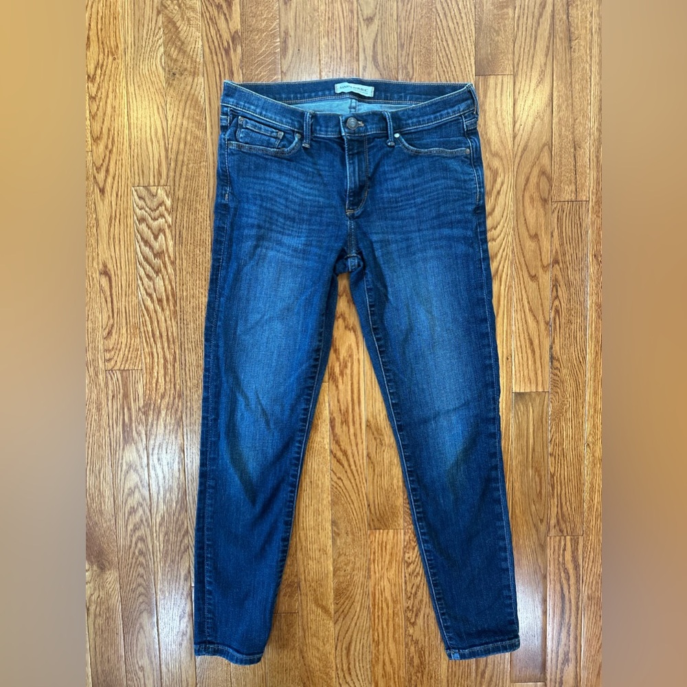 Banana Republic medium dark wash mid rise skinny ankle jeans